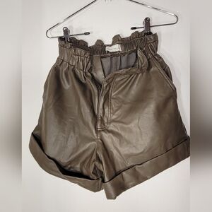 Abercrombie & Fitch Faux Leather High-Waisted Shorts Size S